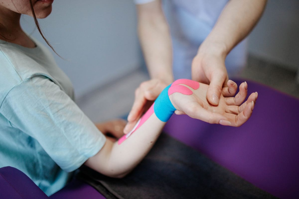 A chiropractic adjustment on a treatment table